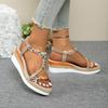 Fashion Women Wedge Sandals Summer 2024 Braided Band Platform Gladiator Sandals Woman Thick Bottom Beach Shoes Women Sandalias De Mujer