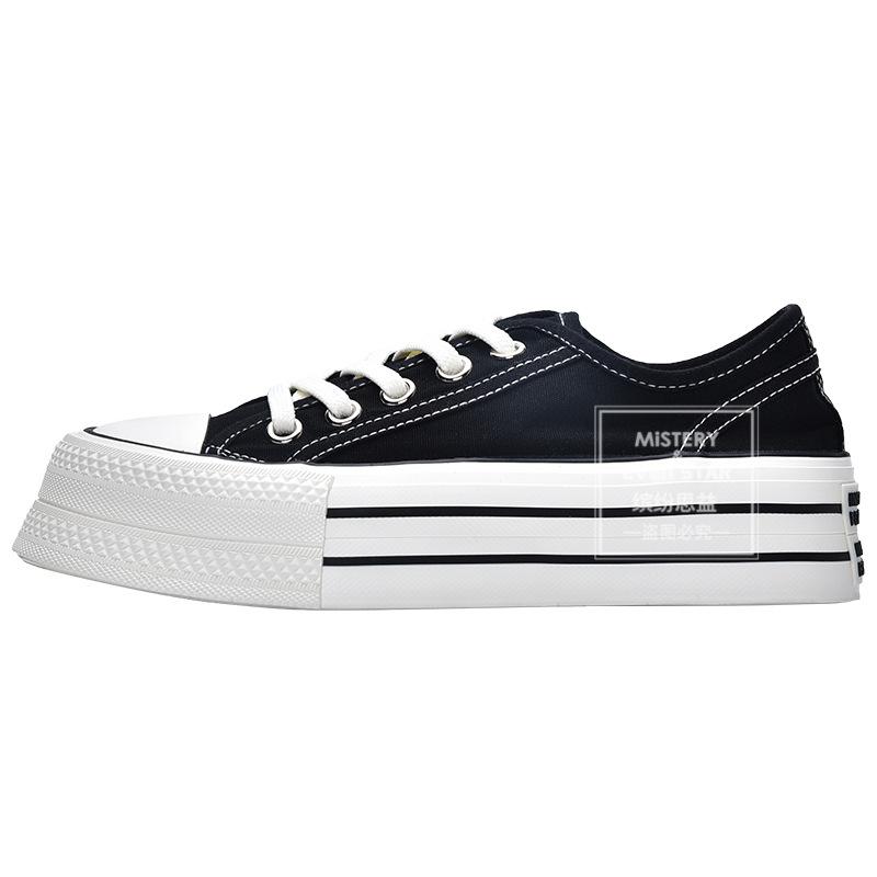 Summer new round head thick sole thin canvas shoes women's breathable board shoes 821