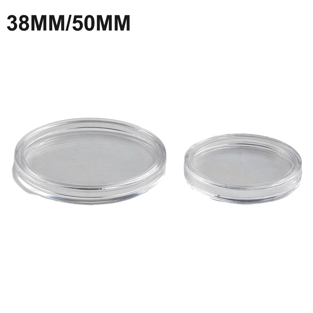 10Pcs Coin Case Transparent Round Storage Case Holder Coin Plastic Box 38/50mm
