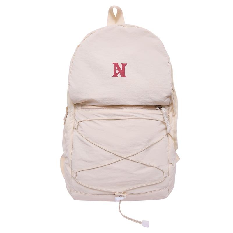 Новый туристический, походный, уличный рюкзак на шнурке, маленький, легкий, простой и модный, большой мужской и женский рюкзак. large without pendant белый