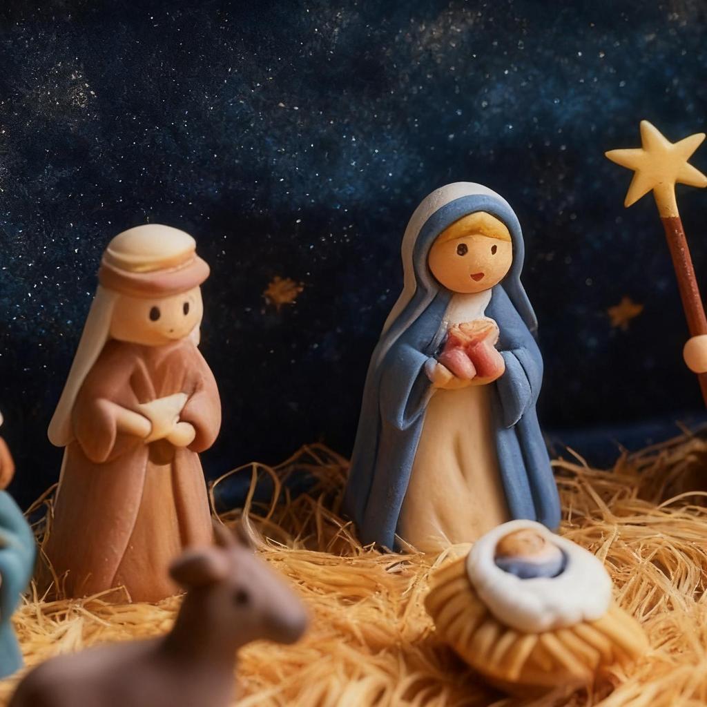 Handmade Pocket Christmas Nativity Scene Gift Tin Box Mini Christmas Nativity Scene Set 3D Holy Figurines Religious Ornament