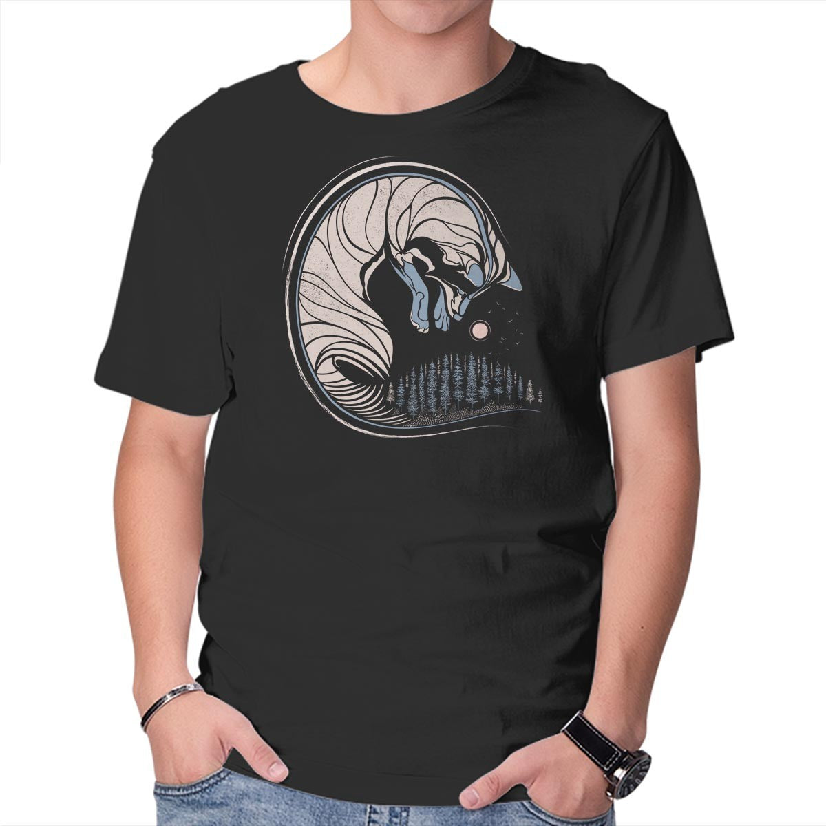 Unisex Crew Neck T-Shirt Chasing Its Tail Graphic Short Sleeve Casual Tee XL