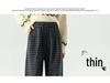 Zhengzhou Women's High Waist Retro Plaid Pants: Autumn/Winter Loose Slim Fit, Straight/Wide Leg, Fleece 2697.