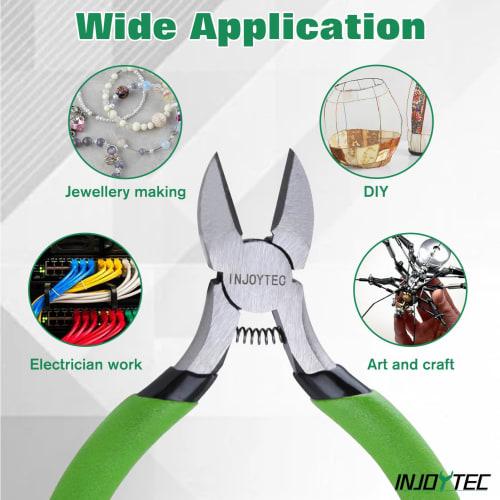 INJOYTEC 5-tommers Mini Avbitertang, Fjærbelastet, Små Avbitertenger, Presisjons Diagonal Avbitertang, Avbitertang, Kraftige Avbitertenger, Mikro Avbitertenger, Wire Cu