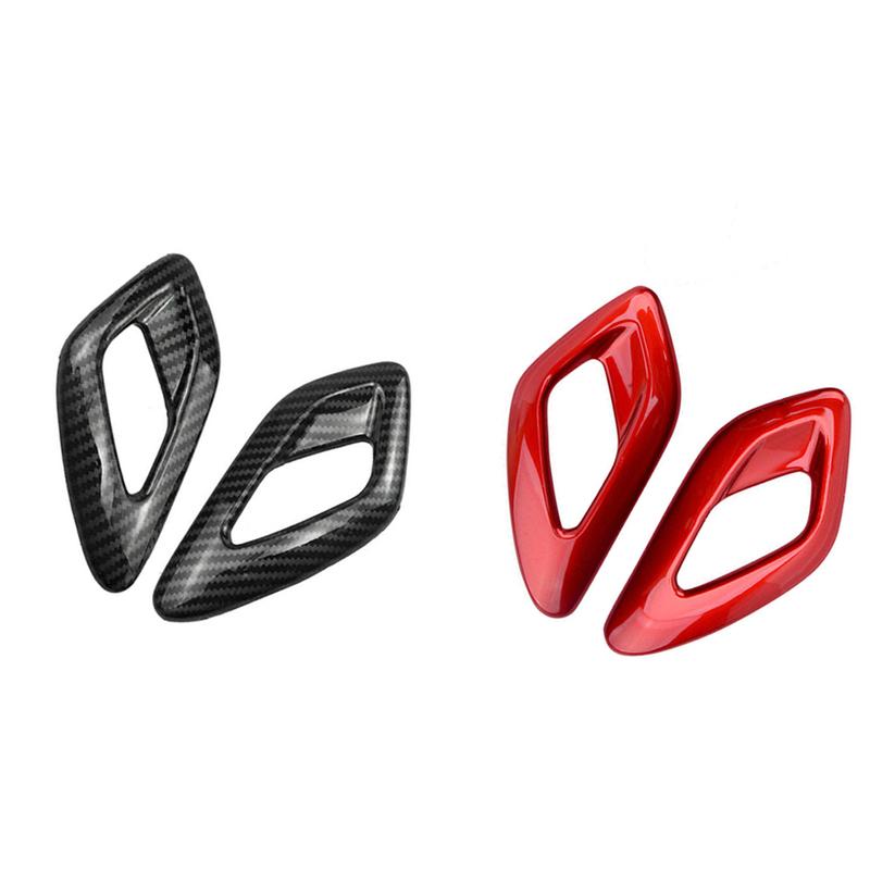 2pcs Carbon Fiber look Interior Inner Door Handle Bowl Cover Trims For Dodge Challenger 2015 2016 2017 2018