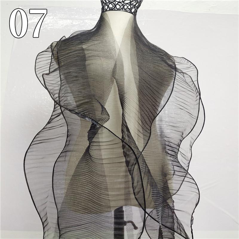 Metallisch Plissiertes Rüschenkantenband Mesh-Stoff Laser-Organza Transparenter Stoff für DIY Nähen Bühnenkleidbesatz Handwerk