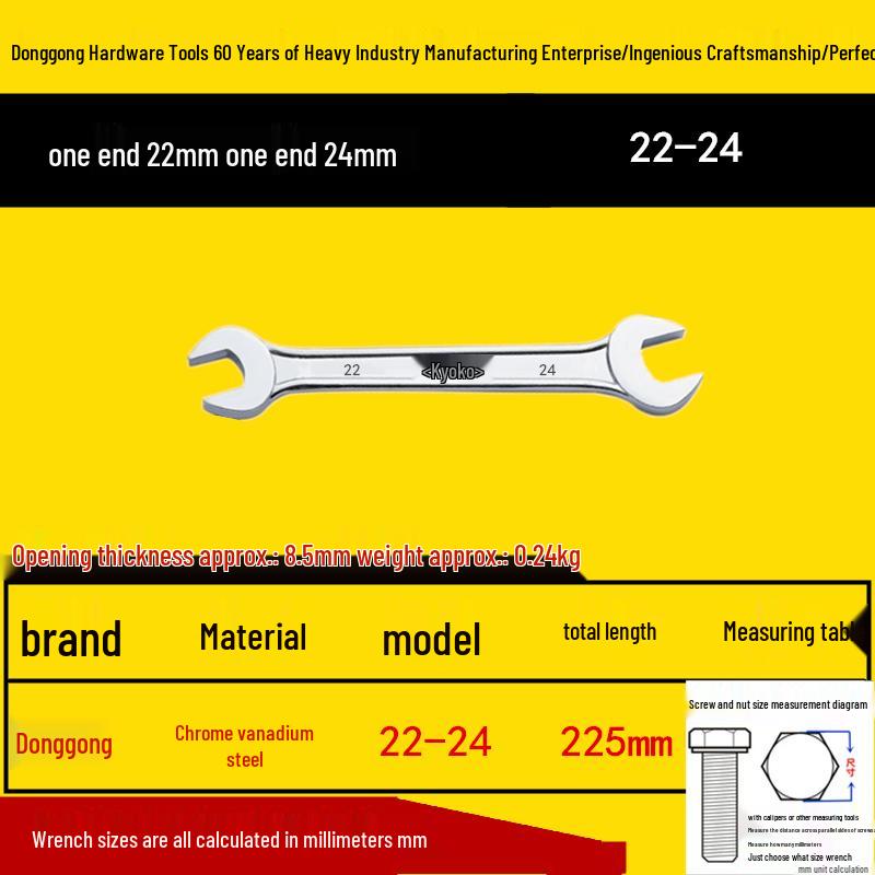 Donggong Professional Double-Ended Open-End Wrench and Crab Fork Pliers - National Standard Hardware Tools.