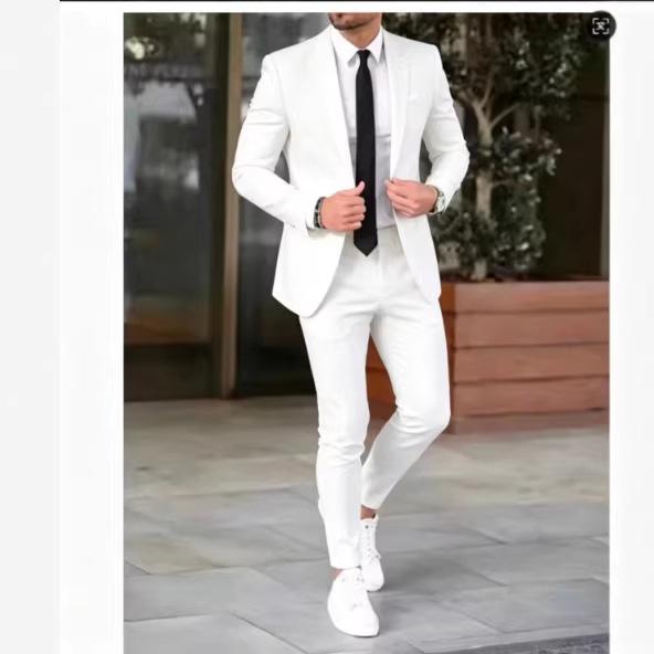 2026 Men's European & American Business Casual Slim Fit Wedding Suit Set