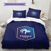 French Football Federation  Pattern Bedding Quilt Set  Home Decoration  Gift (1 * Duvet Cover + 2 * Pillowcase  Without Core)