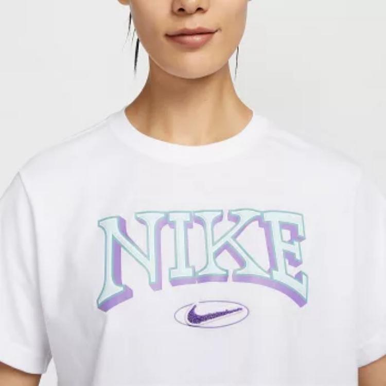 Nike Drop Shoulder Sleeve T Shirt Women's White FZ2856-100