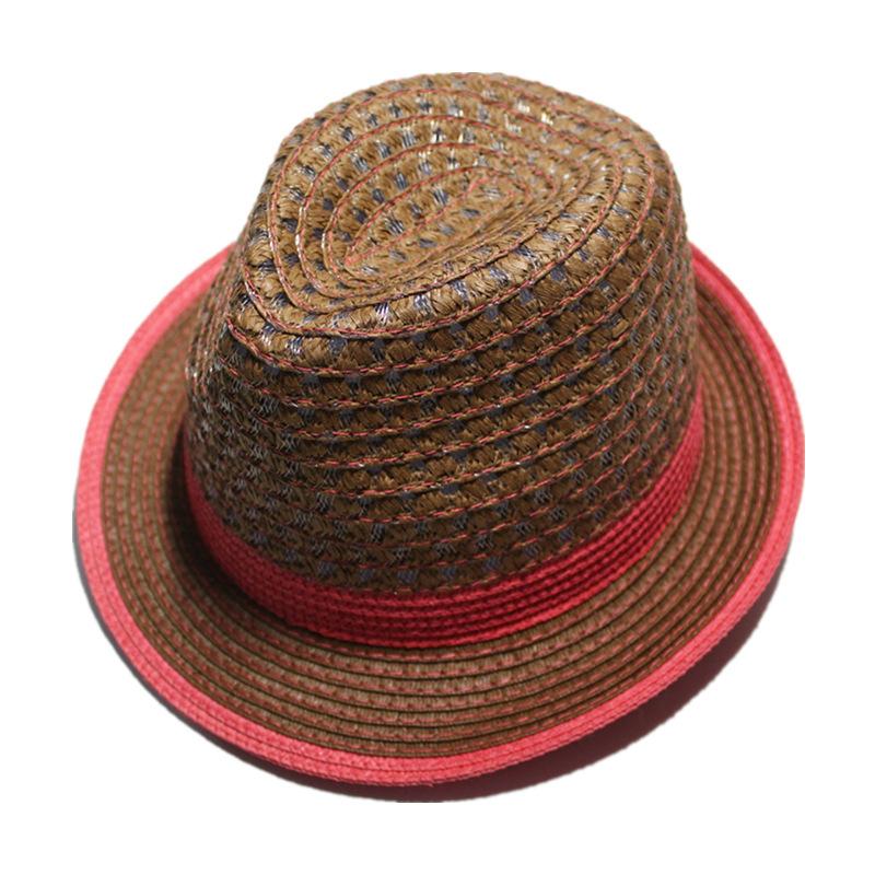 Korean Top Hat Straw Hat Kids Sunhat Spring Summer Beach Sun Hand-knitted Hat Men sale