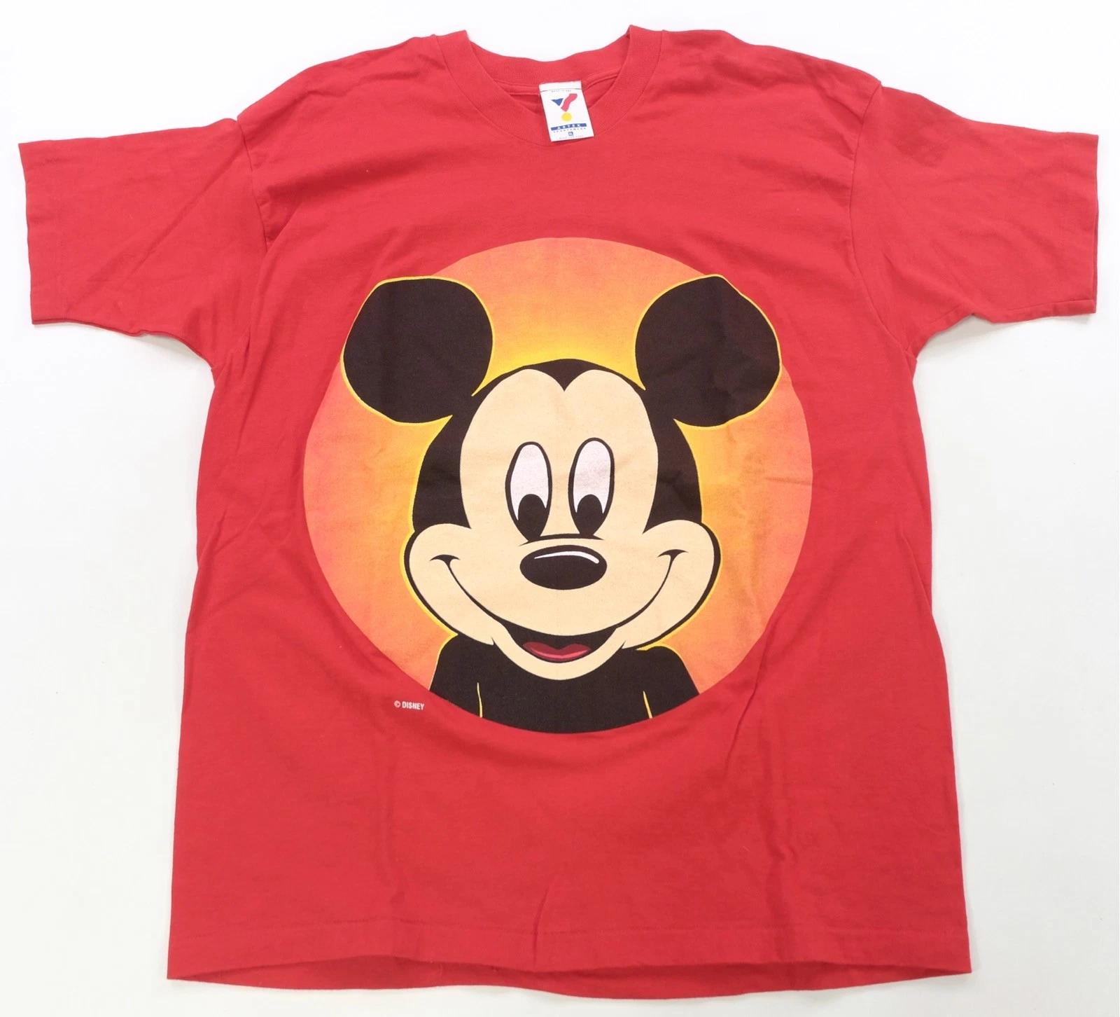 Rare VTG ARTEX SPORTSWEAR Mickey Mouse Graphic T Shirt 80s 90s USA Disney Red XL S