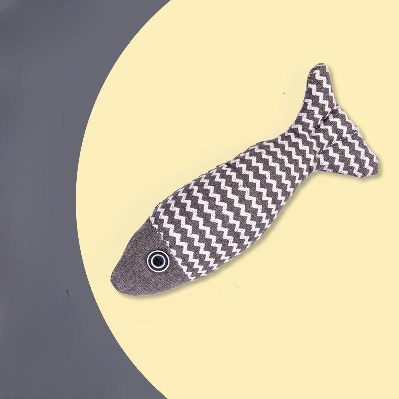 Cat Teaser, Linen Fish Cat, Mint Simulation Fish Cat Toy, Kitten Teeth Grinding, Self-entertainment and Boredom Cat Products