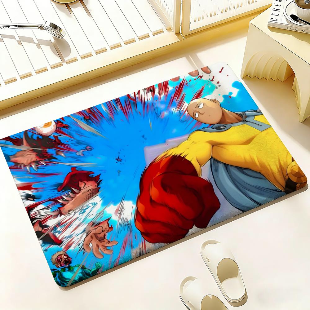 Anime Hot O-One-Punch Man Floor Mat Bedroom Living Room Flannel Door Mat Non-Slip Home Decor