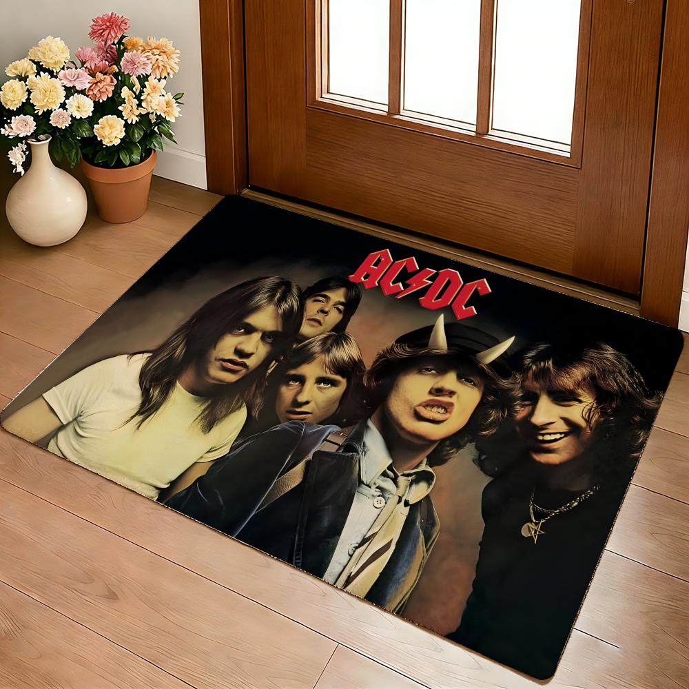 A-AC D-DC Highway To Hell Fußmatte Gemütliche Flanell Weiche Dicke Rutschfeste Matte für Wohnzimmer Schlafzimmer Küche Dekor Teppiche