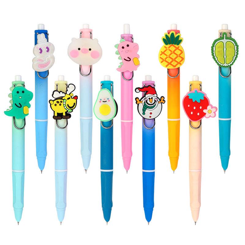 Cute Cartoon 0.38mm Ballpoint Pen with Replaceable Ink for Primary Students