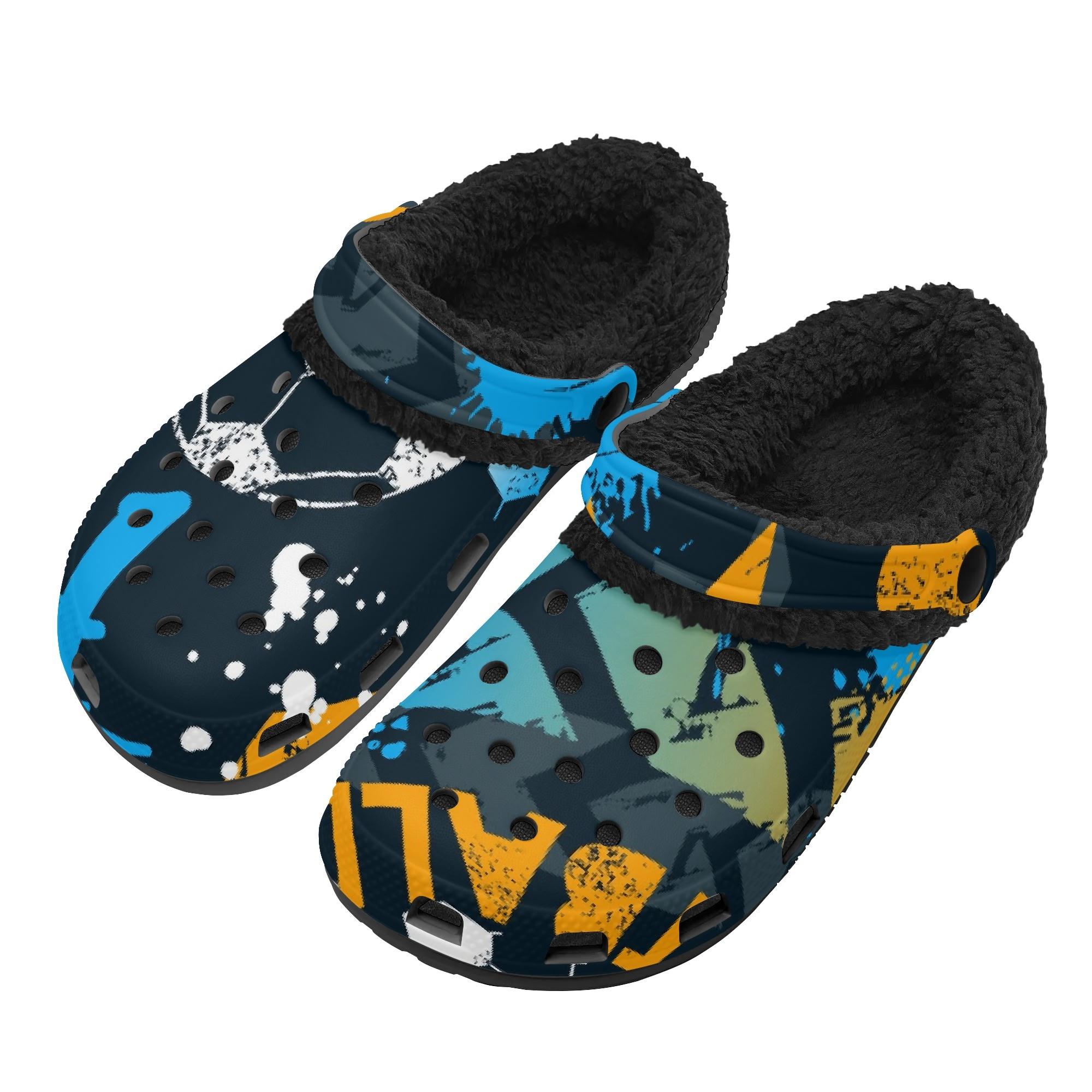 

1 Pair Soft Plush Lined EVA Clogs For Men Women Cozy Slip On Winter Comfort Shoes Lightweight Indoor Outdoor Use 48 чорний