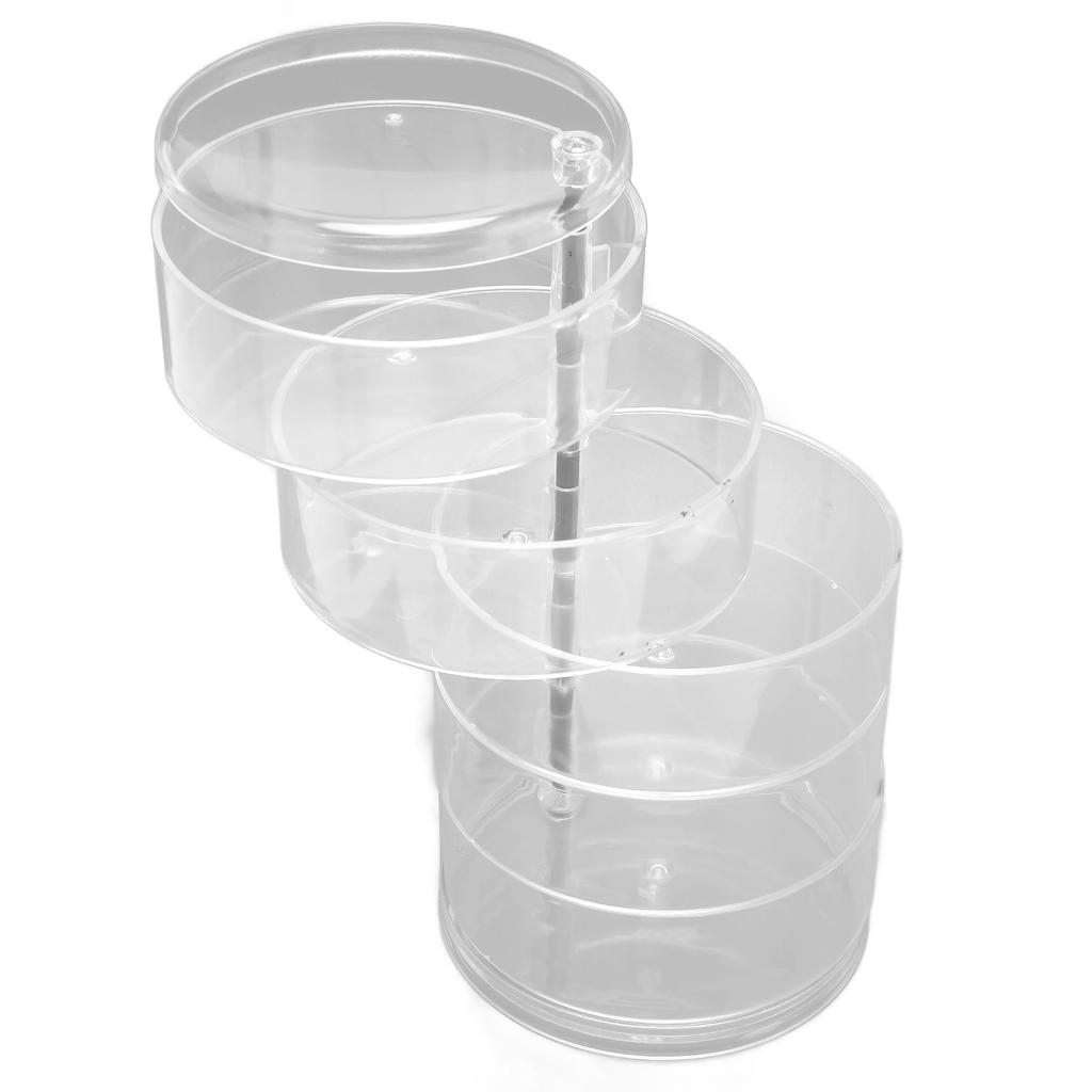 Rotatable Jewelry Box 5 Layer Transparent 360 Degree Rotation Space Saving Earring Jewelry Storage