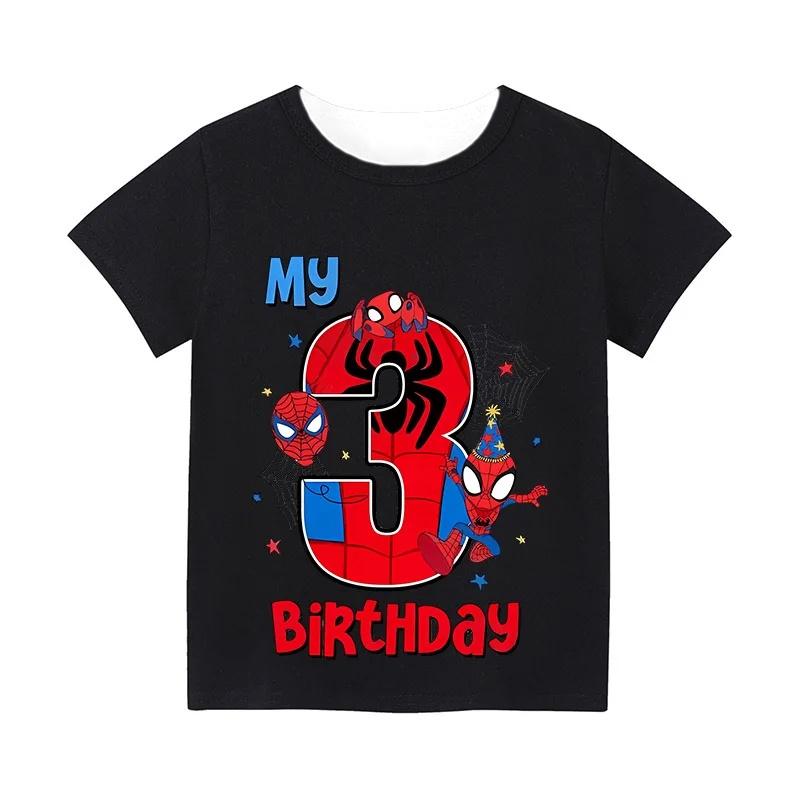 Spider Man Childrens Digital Tshirt Childrens Top Cartoon Summer Preschool Childrens Clothing Birthday Short Sleeved Tshirt 100