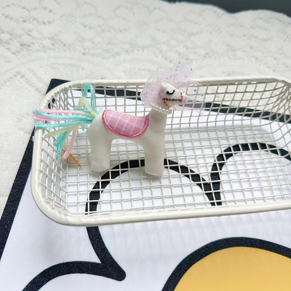 Korean Style Cute Cartoon Horse Fabric Brooch - Cotton-Filled Decorative Accessory for Sweaters, Bags, and Clothes