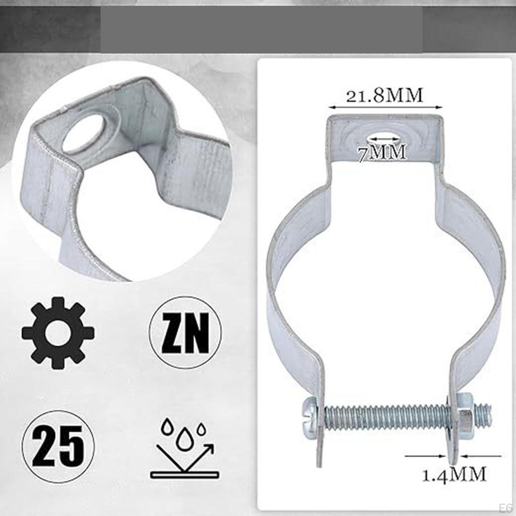 25 Pieces Galvanized Steel Conduit Hangers Supports Silver Versatile High Performance Rigid