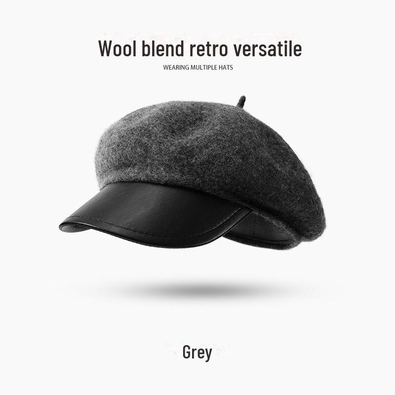 Women's Wool Beret: Autumn/Winter Fashion, All-Season Japanese Painter Style, Windproof and Warm (DMZ102)