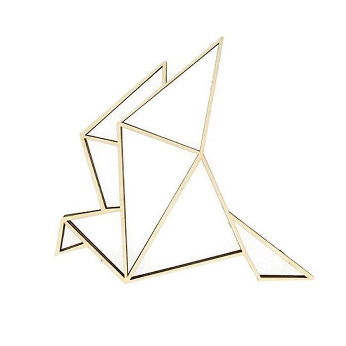 Forme en bois à décorer - ARTEMIO - Cocotte origami - 20 x 20 cm - Décoration moderne - Créativité