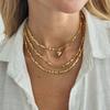 Fashion Gold Color Love Heart Pendant Necklace Women Vintage Beaded Chain Long Necklace Sweater Chain Jewelry Accessories