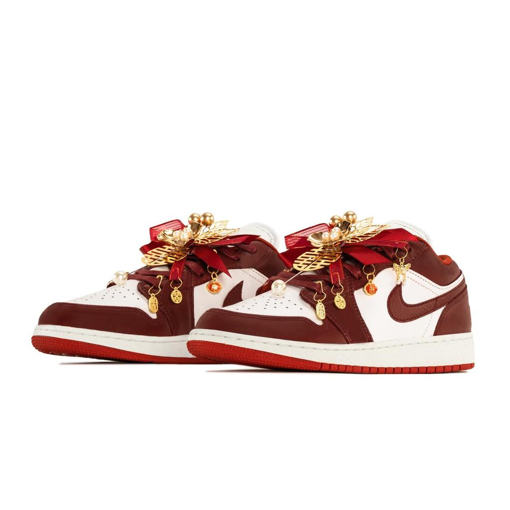 Jordan Air Jordan 1 Slip Resistant, Abrasion Resistant, Breathable, Height Increasing Low Top Vintage Basketball Shoes HF3188-102(TeamA-S-BOX)