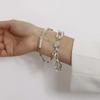 Bamboo Cuff Bracelets Bangles for Woman Gold Color Wedding Female Luxury Zircon Gifts