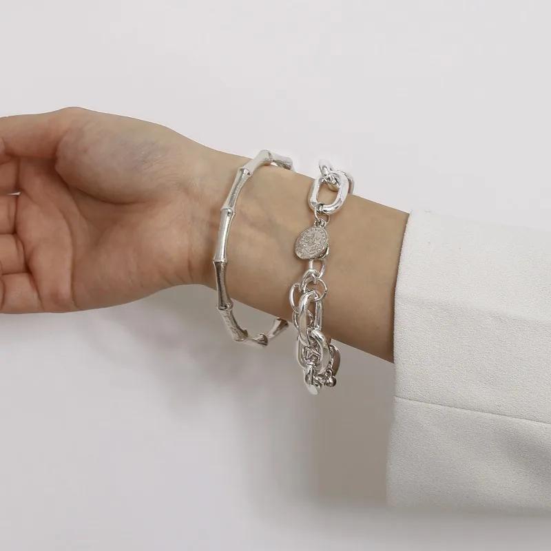 Bamboo Cuff Bracelets Bangles for Woman Gold Color Wedding Female Luxury Zircon Gifts