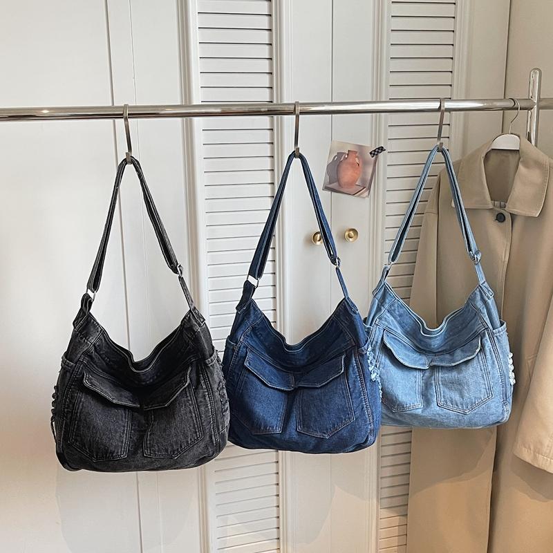 Denim Shoulder Bag Women's Large Capacity Vintage Tote Bag