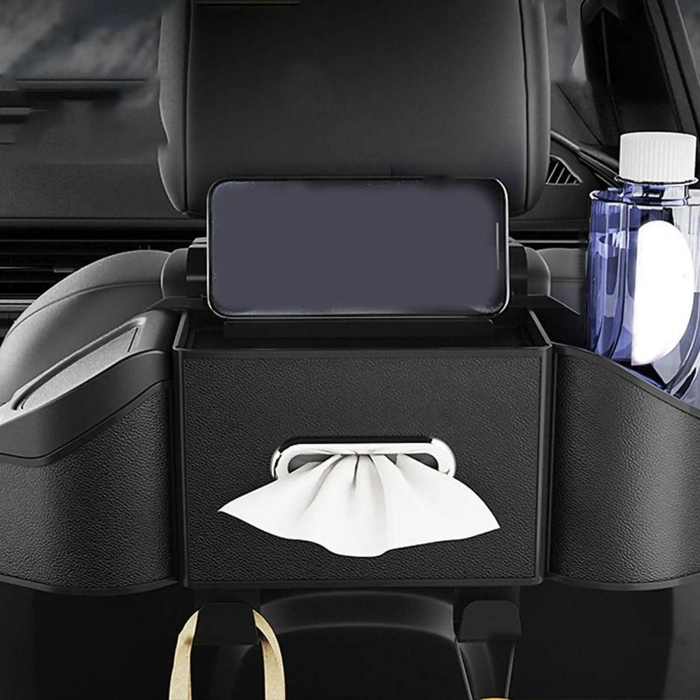 With Hook Auto Backseat Storage Box 7 In 1 Car Seat Back Cup Holder Tissue Box  Auto Interior