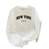 Damen Casual New York City Logo Langarm-T-Shirt