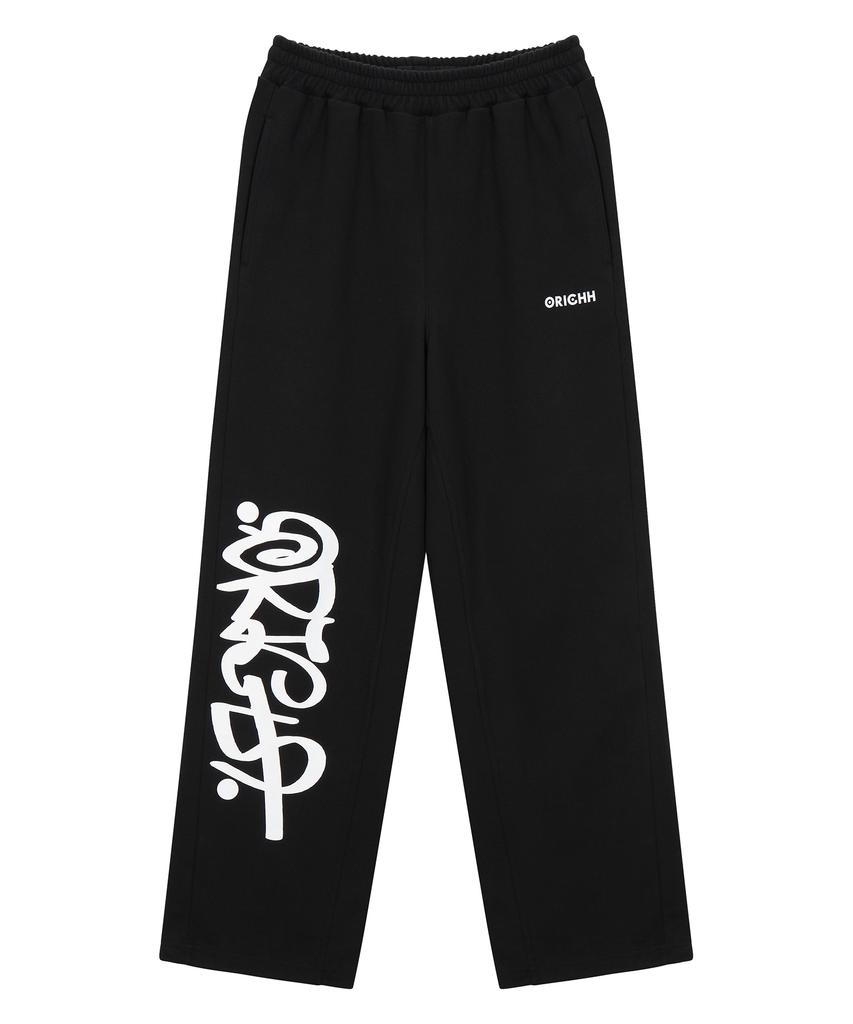 Olai Graffiti Print Baumwoll-Jogginghose_Schwarz