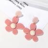 European and American Exaggerated Candy Colored Flower Earrings, Fashionable and Simple Sweet Button Daisy Earrings