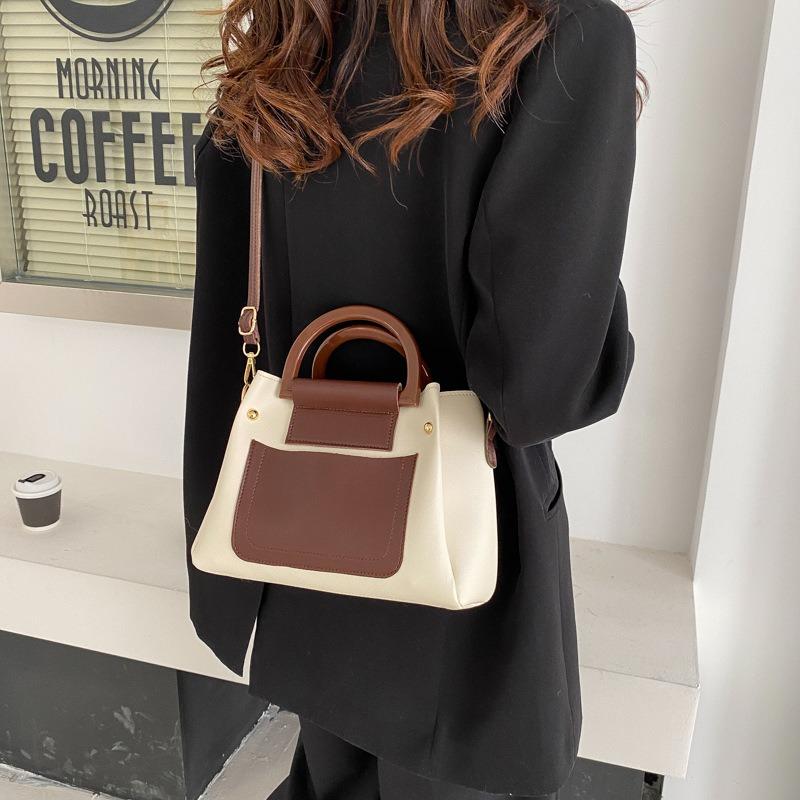 Popular small bag women's new fashion handbag casual commuting contrasting color single shoulder oblique span bag