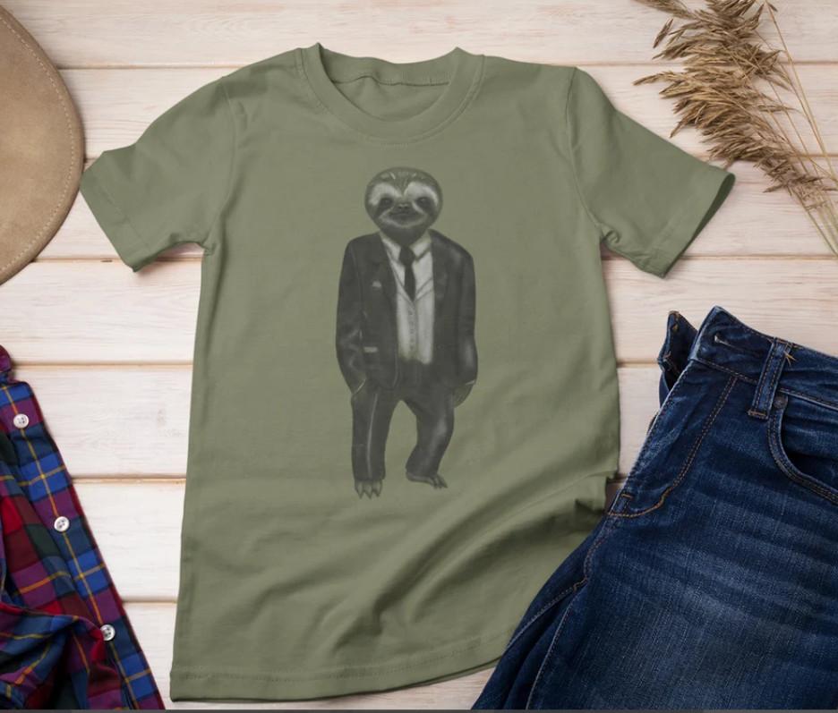 

Cool Suit Sloth Mens Graphic Unisex T-shirt S-5XL Unisex T-Shirt XXXL