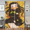 Window Kitchen Curtains for Living Room 2 Pieces Blackout Curtains Door Curtain D-demon S-slayer Bedroom Decoration Partition