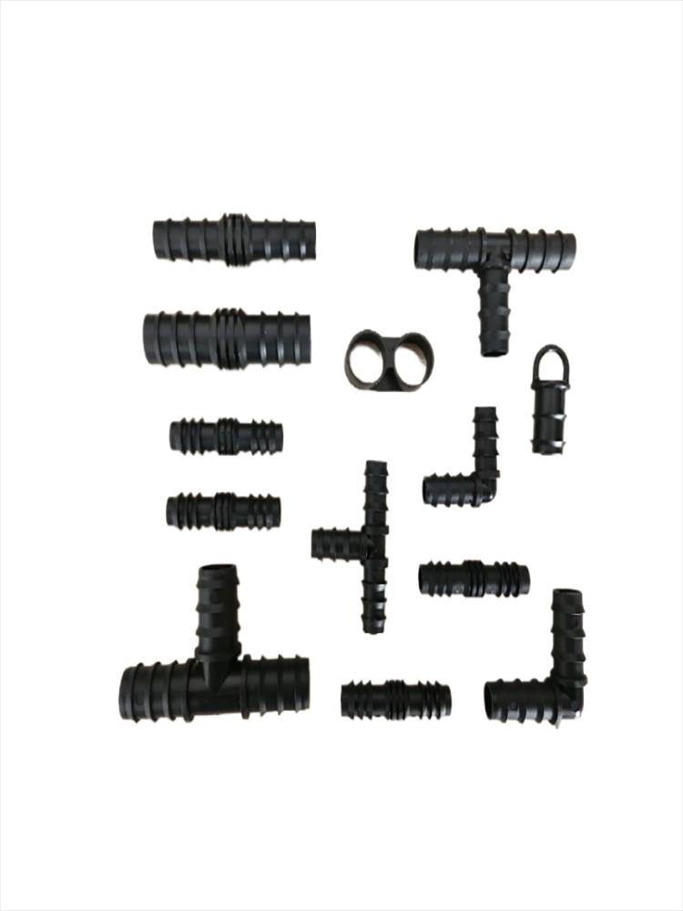 Complete Set of Barbed Pipe Fittings: Drip Irrigation Connectors Direct Elbow Tee Plug for 16/20/25mm Pipes