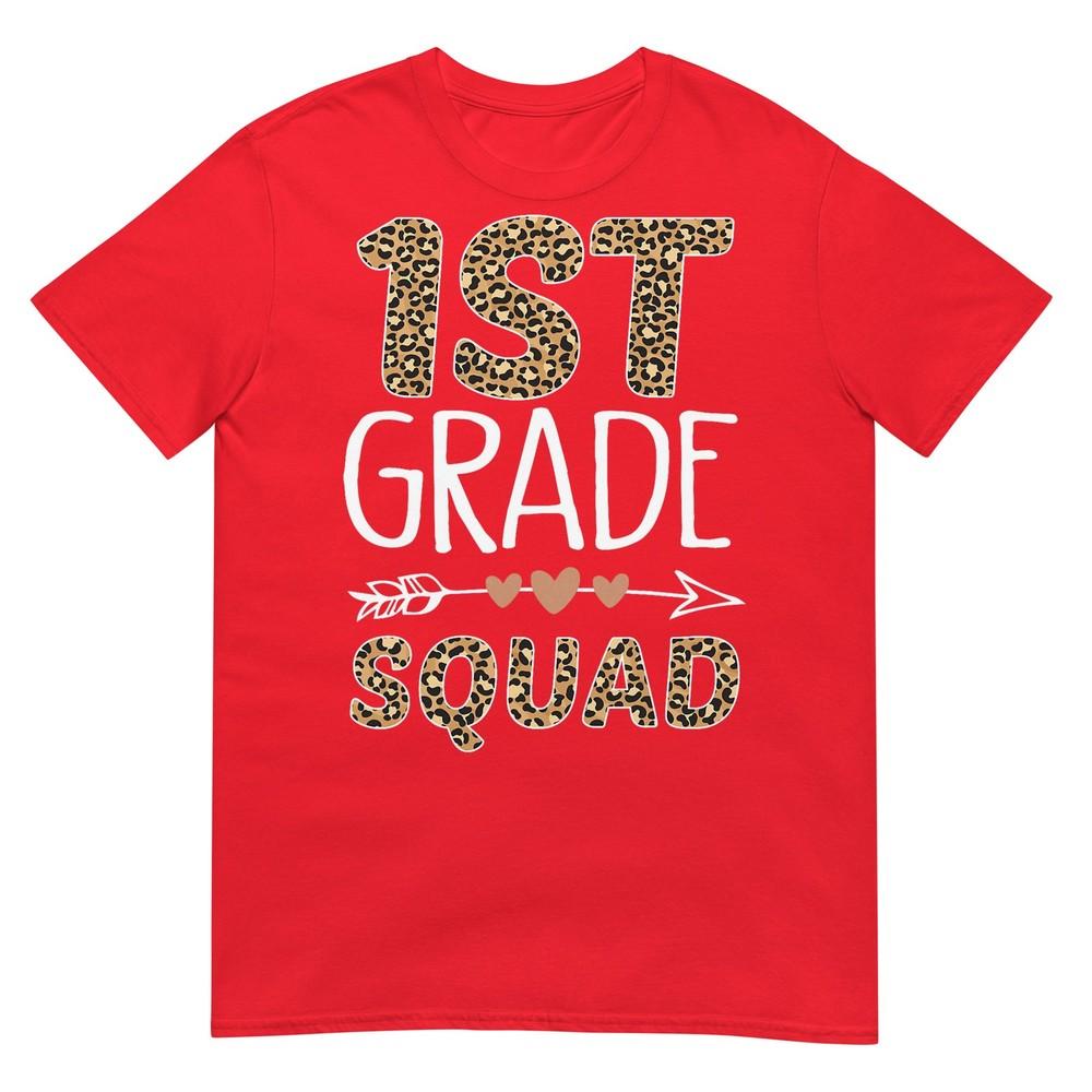 1st Grade Squad Leopard Teacher Student TShirt S