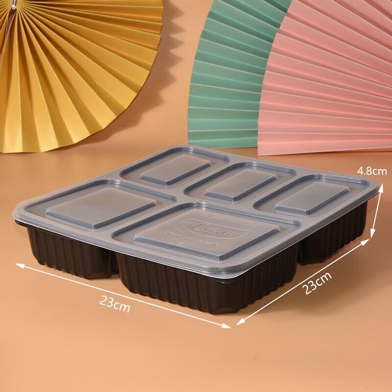 Disposable 5-Compartment Meal Prep Containers