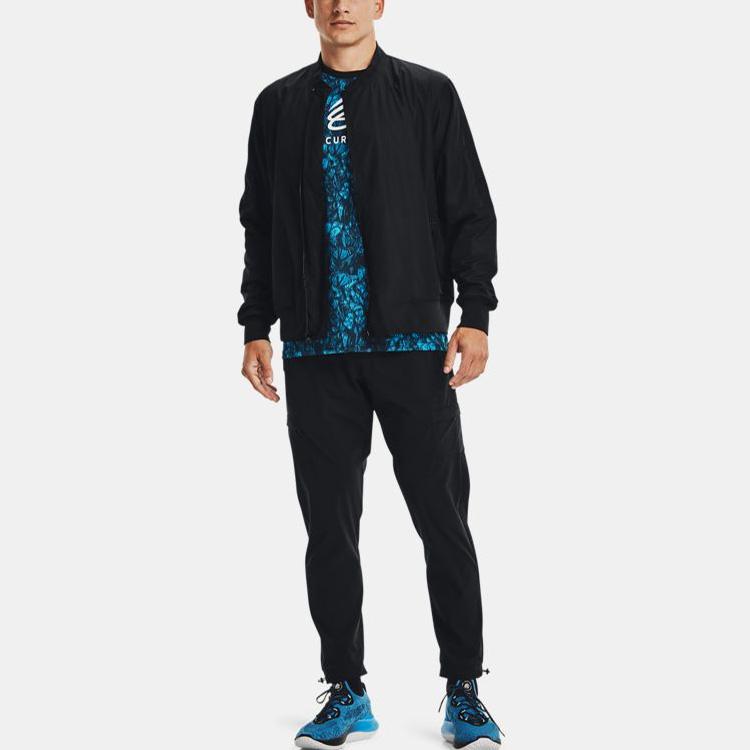 Under Armour Curry Utility Casual Sports Basketball Jacket Men Jackets Black 1366632-001