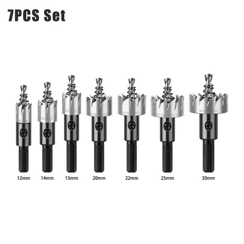 Burghiu HSS Freză de tăiat cu găuri Bi-metal pentru aluminiu Fier Oțel inoxidabil Dispozitiv de tăiat lemn HSS Kit de ferăstrău cu găuri