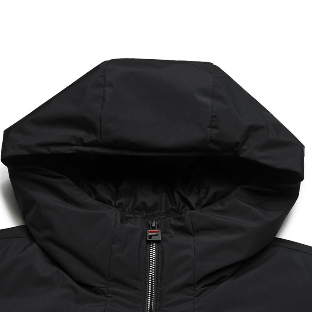 Fila Klasická Minimalistická Pohodlná Teplá Kachní Peří Ležérní Všestranná Lehká Péřová Bunda Pánská Bunda Černá F51M543903FBK