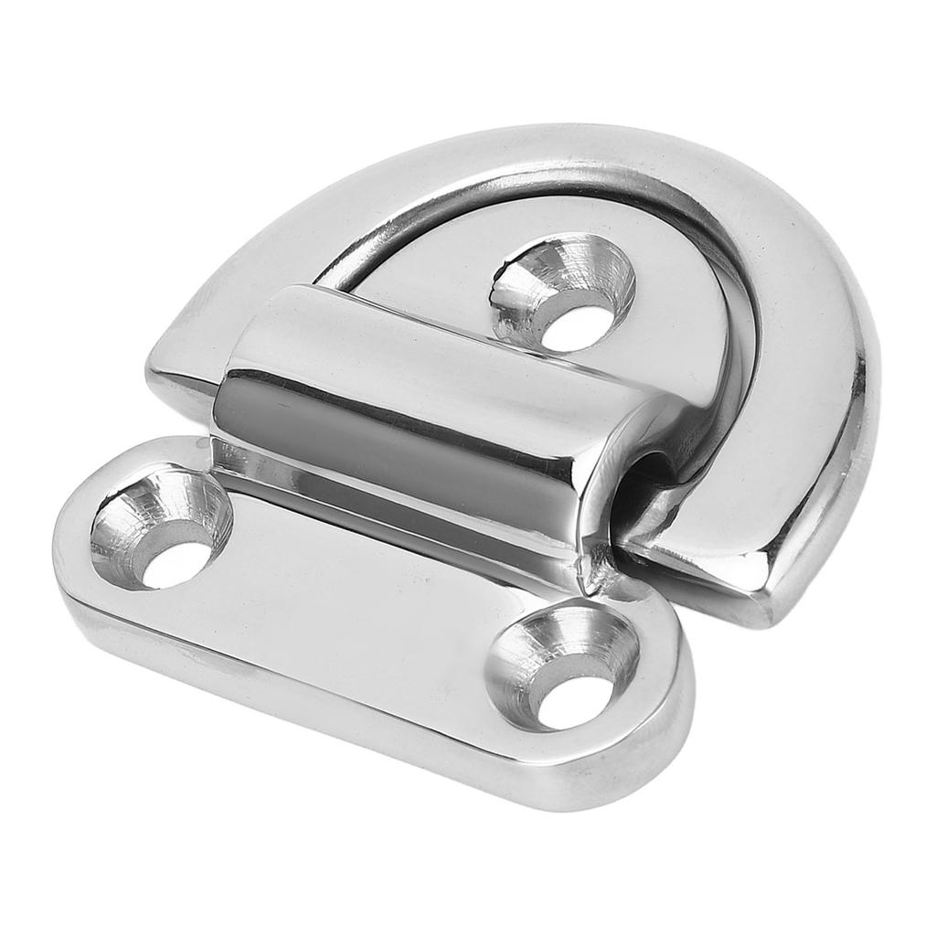 Folding Pad Eye Stainless Steel 316 Rustproof D Ring Tie Down Pad Eye for Boat Yacht RV Trailer Truck Marine 8mm