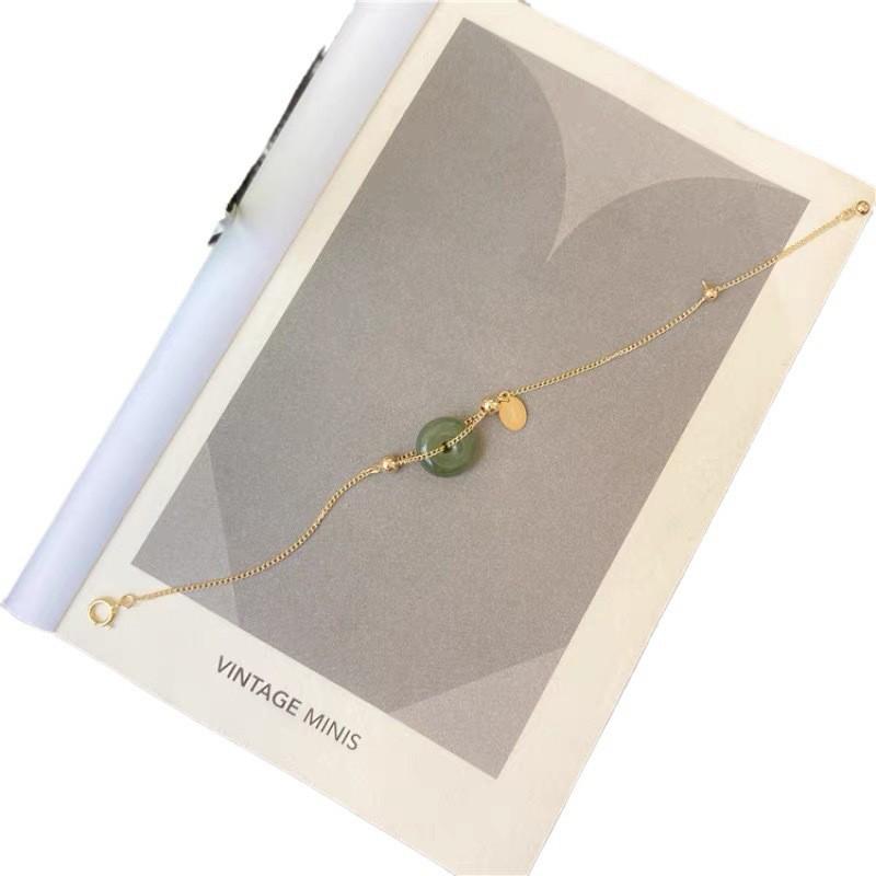 Hetian Jade Safety Buckle Bracelet: Women's Luxury Retro Palace Style Lucky Bead Bangle.