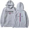 London Print Unisex Freizeit-Sport-Hoodies zum Joggen und für Streetwear