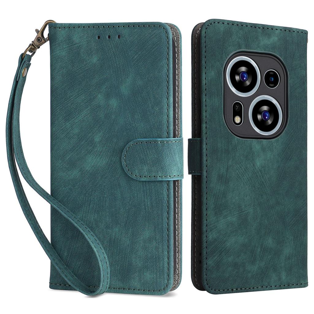 For TECNO Phantom X2 5G/X2 Pro 5G RFID Blocking Phone Case Folio Flip Leather Wallet Stand Cover with Strap