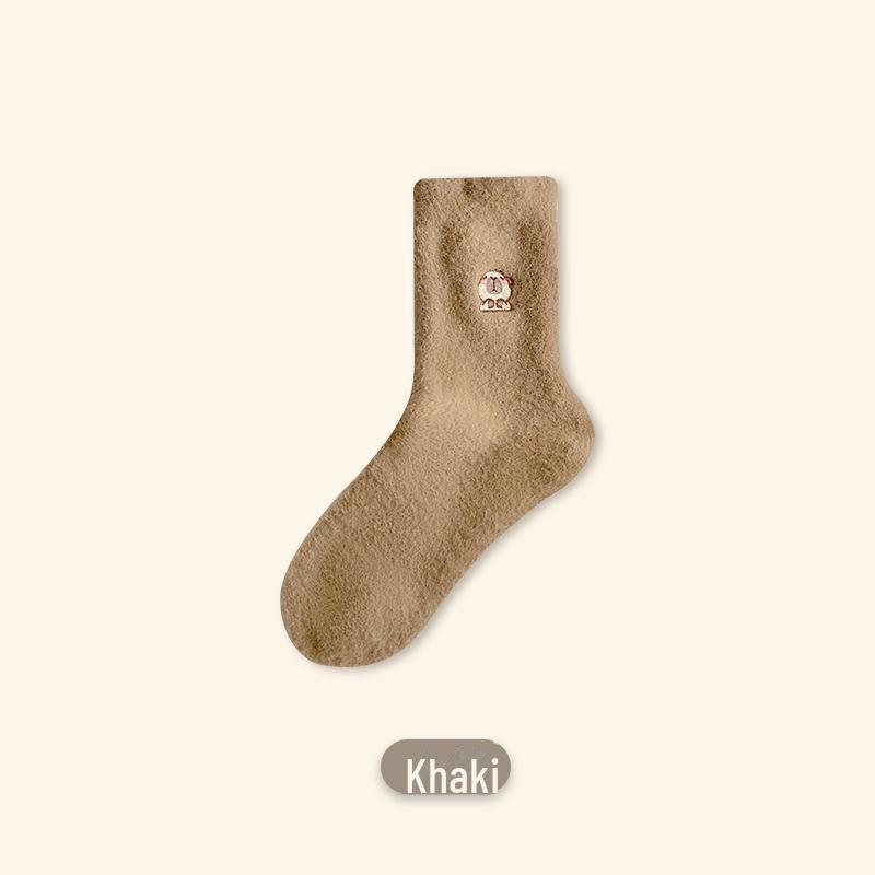 

Женские носки для сна из норкового бархата Capybara — толстые, теплые и симпатичные носки-тапочки для зимы. One Size